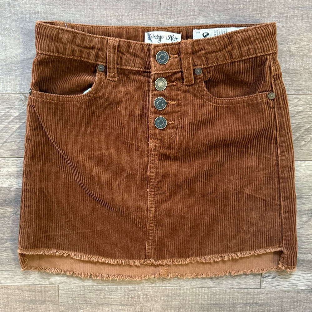 Indigo Rein Rust Corduroy Mini Skirt Girls Size 8 EUC | Preppy School Style